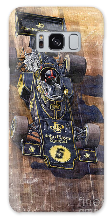 Watercolour Galaxy Case featuring the painting Lotus 72 Canadian GP 1972 Emerson Fittipaldi by Yuriy Shevchuk