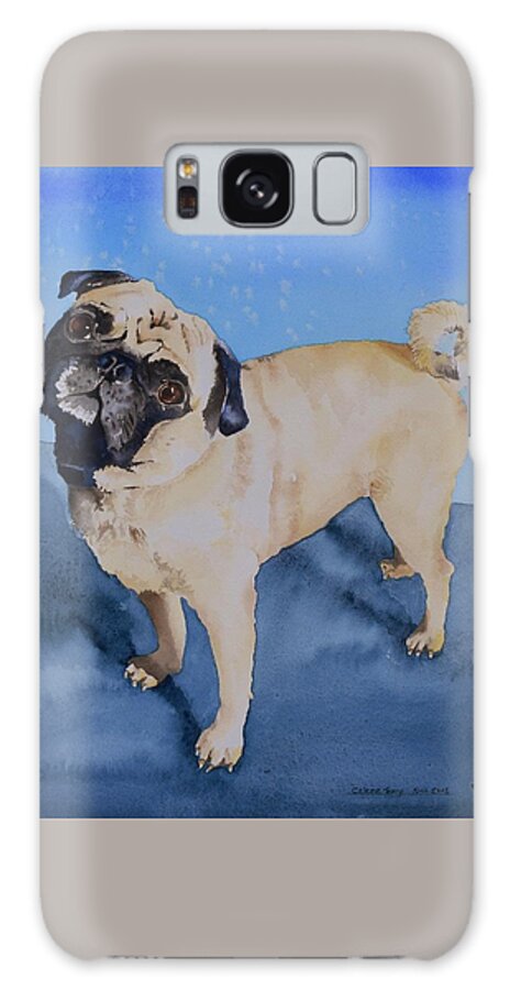 Dog Galaxy Case featuring the painting Louie by Celene Terry