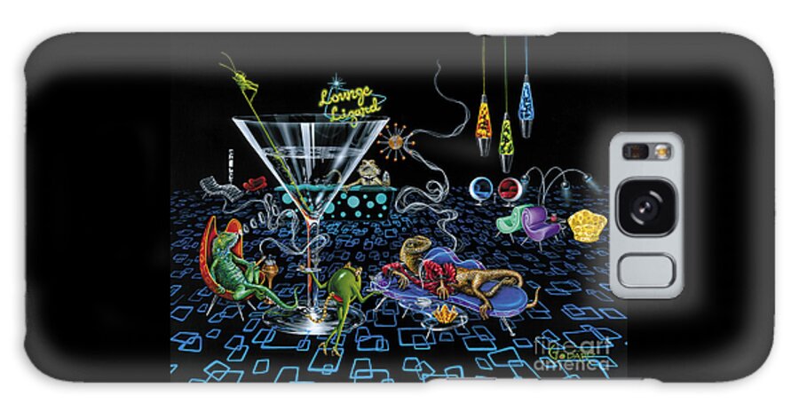 Retro Galaxy Case featuring the painting Lounge Lizard by Michael Godard