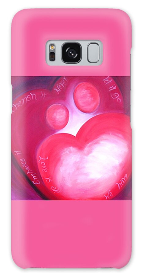 Red Galaxy Case featuring the painting Love is All We Have by Jennifer Hannigan-Green
