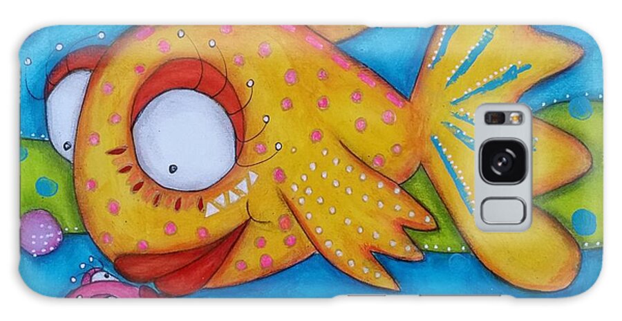 Fish Galaxy Case featuring the mixed media Love is in the sea by Barbara Orenya