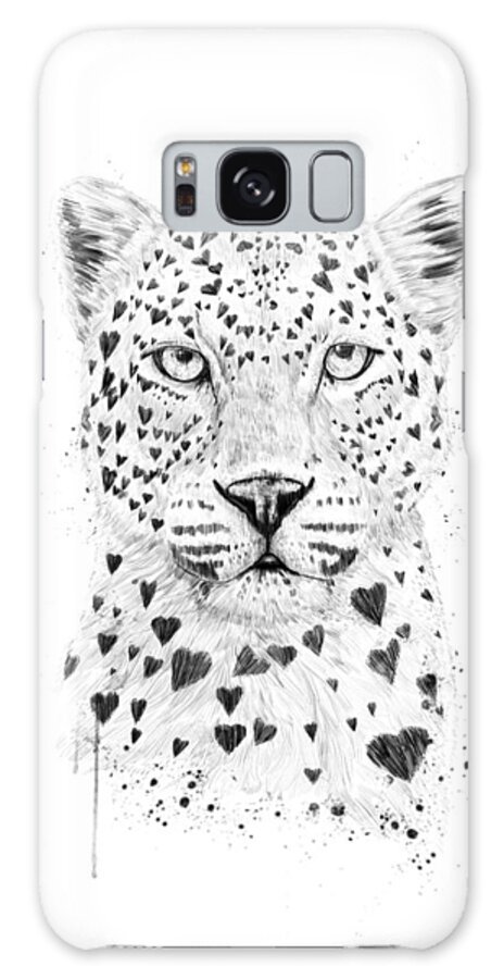 Leopard Galaxy Case featuring the drawing Lovely leopard by Balazs Solti