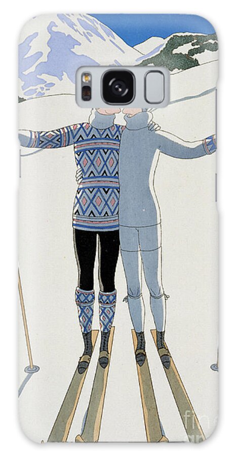 Winter: Lovers In The Snow Galaxy Case featuring the painting Lovers in the Snow by Georges Barbier