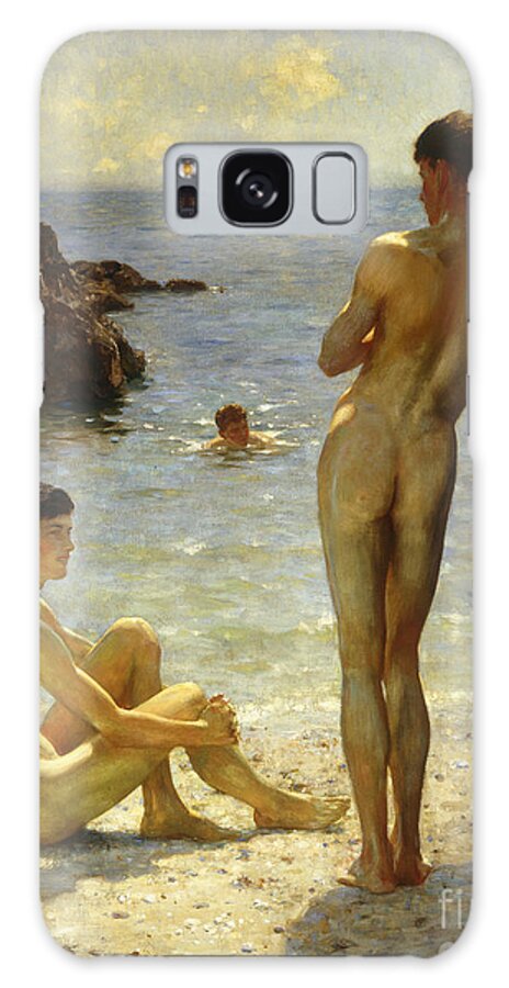 Nudes Galaxy Case featuring the painting Lovers of the Sun by Henry Scott Tuke