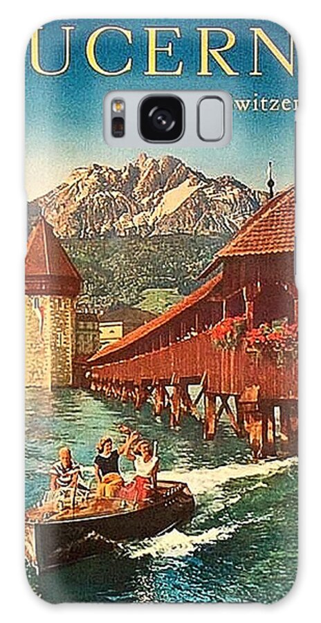 Lucerne Galaxy Case featuring the painting Lucerne, Switzerland, sailing on a small ship by Long Shot