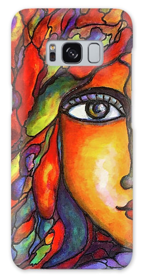 Diptych Galaxy Case featuring the painting Lucid Dreams by Rae Chichilnitsky