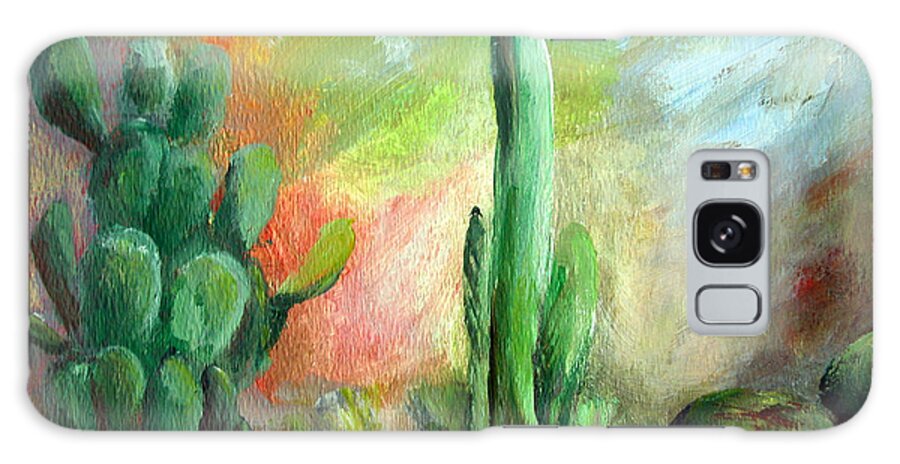 Floral Painting Galaxy Case featuring the painting Lumiere de desert by Muriel Dolemieux