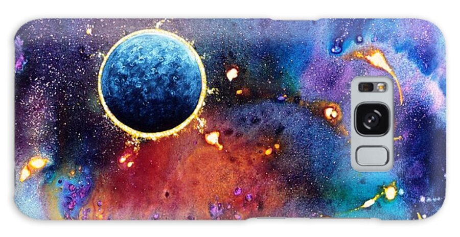 Spiritual Galaxy Case featuring the painting Luna Violet by Lee Pantas