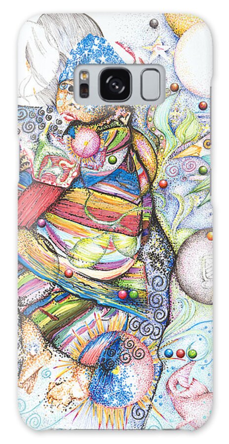 Mayan Galaxy S8 Case featuring the drawing Lunas y Estrellas Perdidas- Sombra de Arreguin by Doug Johnson