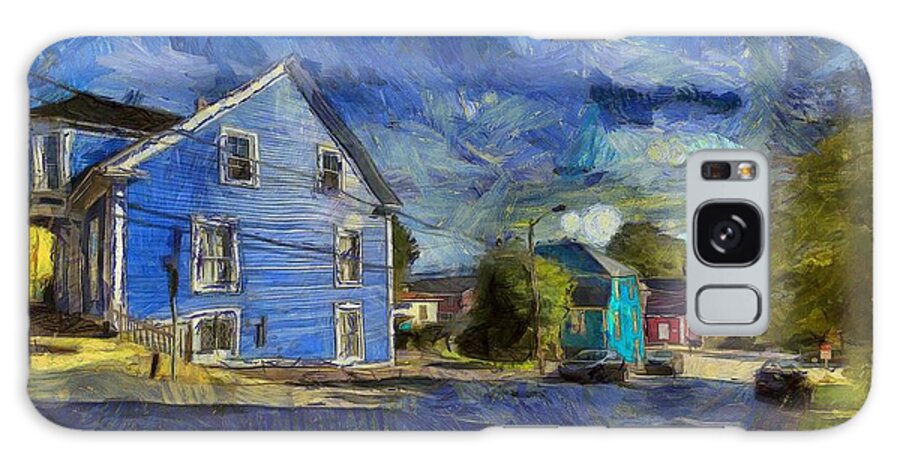 Blue Galaxy Case featuring the digital art Lunenburg,Nova Scotia by Eva Lechner