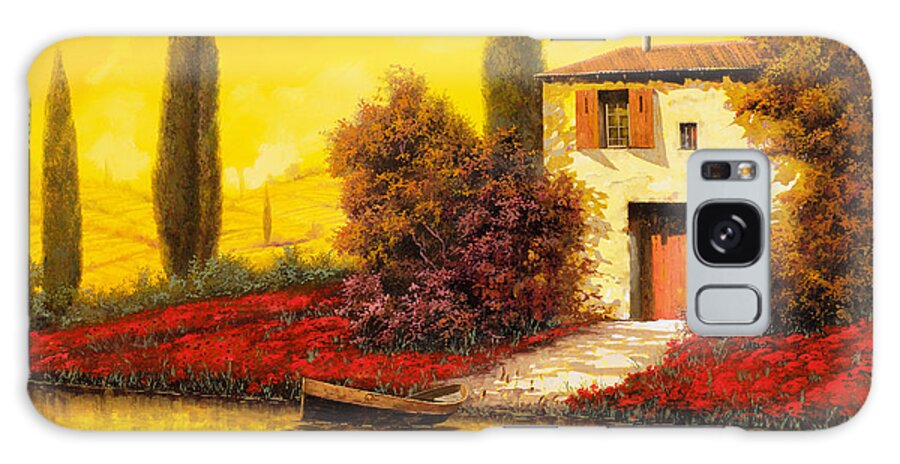 Landscape Galaxy Case featuring the painting Tanti Papaveri Lungo Il Fiume by Guido Borelli