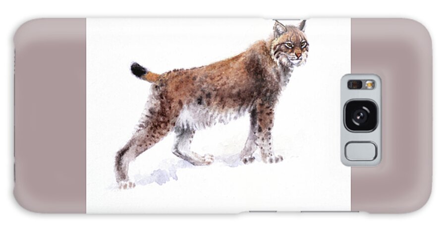 Lynx Galaxy Case featuring the painting Lynx by Attila Meszlenyi