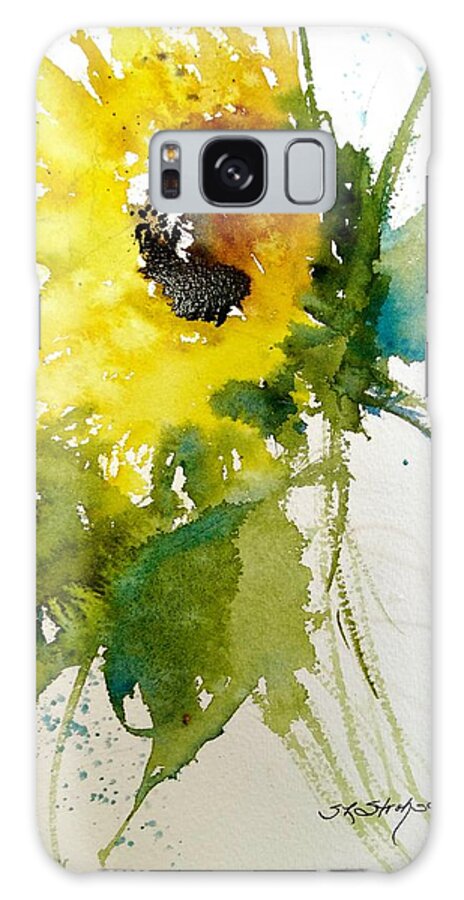 Sunflowers Galaxy Case featuring the painting Maci's Sunflower by Sandra Strohschein