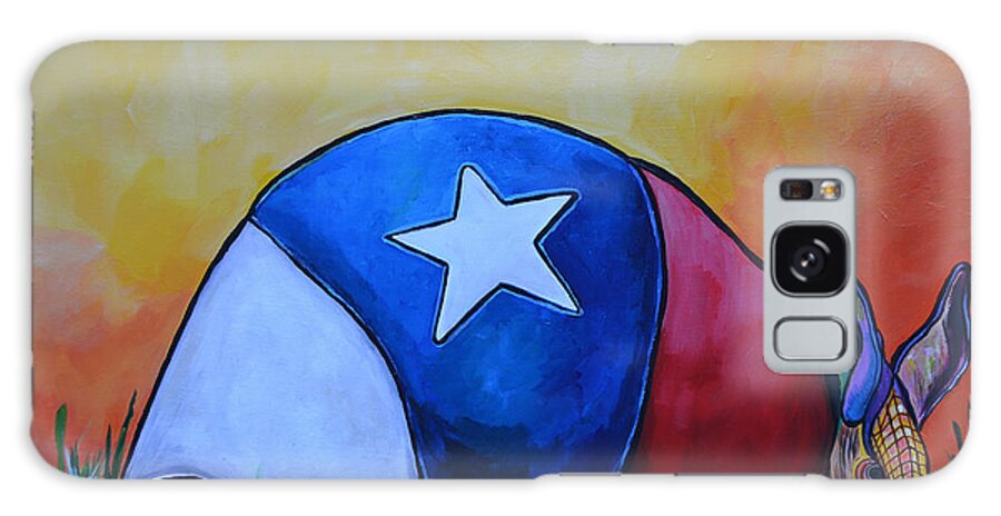 Armadillo Galaxy Case featuring the painting Made In Texas Armadillo by Patti Schermerhorn