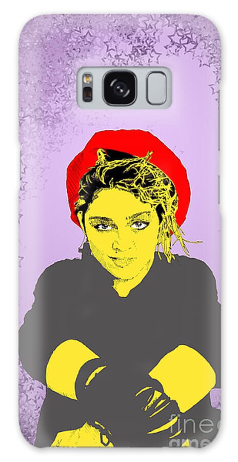 Madona Galaxy Case featuring the digital art Madonna on Purple by Jason Tricktop Matthews
