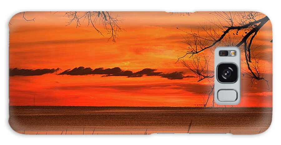 Sunset Landscape Galaxy S8 Case featuring the photograph Magical Orange Sunset Sky by Patrice Zinck
