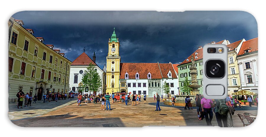 Slovakia Galaxy Case featuring the photograph Main square in the old town of Bratislava, Slovakia by Elenarts - Elena Duvernay photo