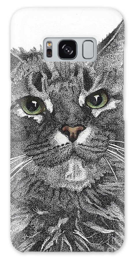 Maine Coon Galaxy Case featuring the drawing Maine Coon by Jennefer Chaudhry