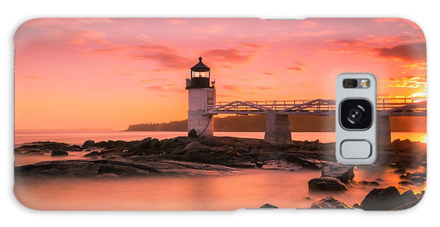 Maine Galaxy Case featuring the photograph Maine Lighthouse Marshall Point at Sunset by Ranjay Mitra