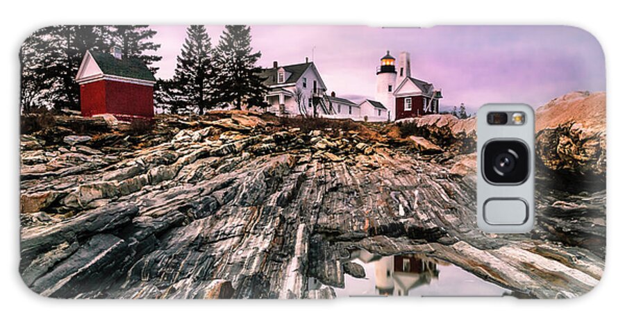 Maine Galaxy Case featuring the photograph Maine Pemaquid Lighthouse Reflection in Summer by Ranjay Mitra