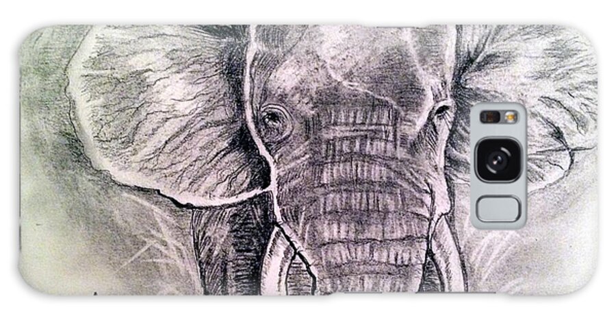 Elephant Galaxy Case featuring the painting Majestic Elephant by Brindha Naveen