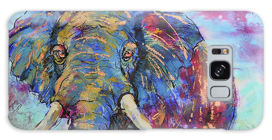Elephant Galaxy Case featuring the painting Majestic Elephant by Jyotika Shroff