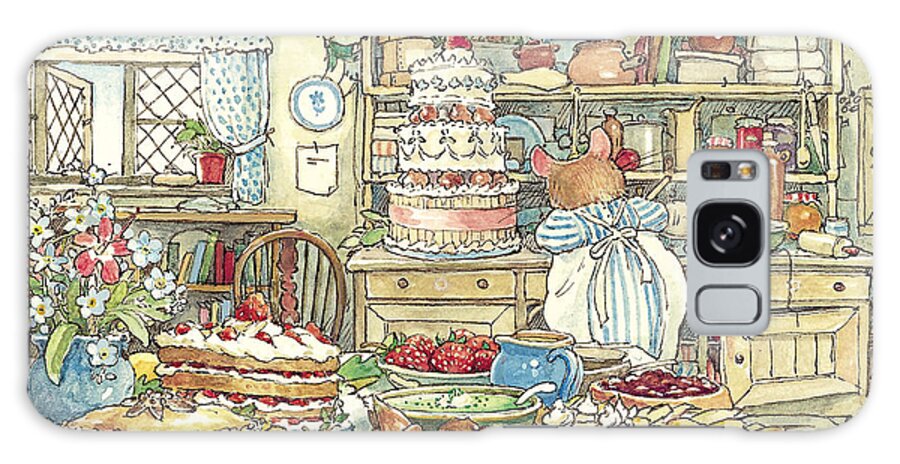 Brambly Hedge Galaxy Case featuring the drawing Making the wedding cake by Brambly Hedge