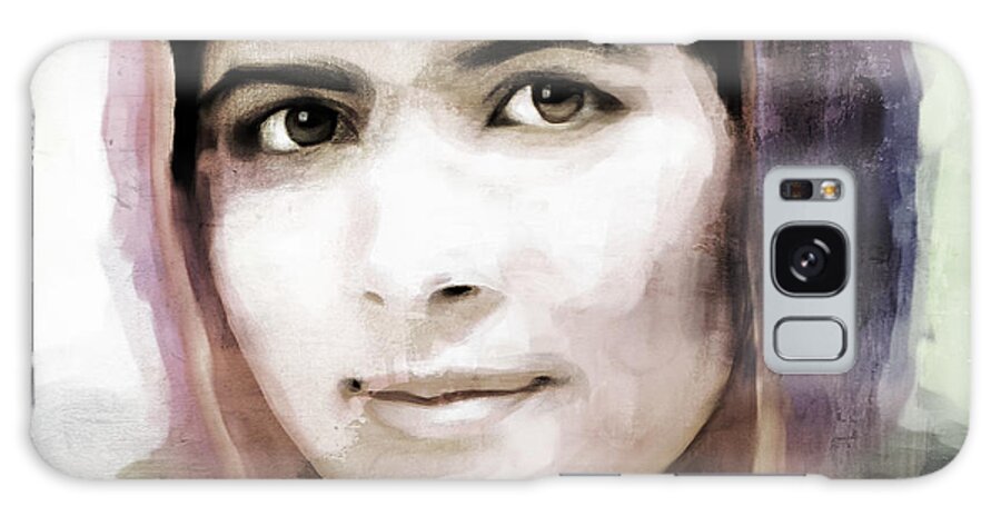 Malala Yousafzai Galaxy Case featuring the painting Malala Yousaf Zai 10 by Gull G