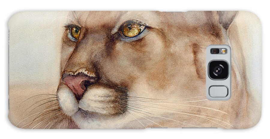 Cougar Galaxy Case featuring the painting Male Cougar by Bonnie Rinier