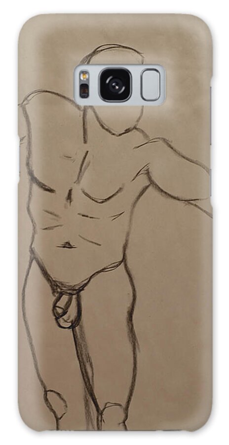 Male Galaxy S8 Case featuring the drawing Male Nude Drawing 2 by Teri Schuster