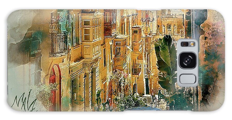 Malta Galaxy Case featuring the digital art Maltese Street by Mal-Z