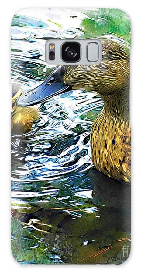 Duck Galaxy Case featuring the photograph Mama and Chick by Leslie Revels