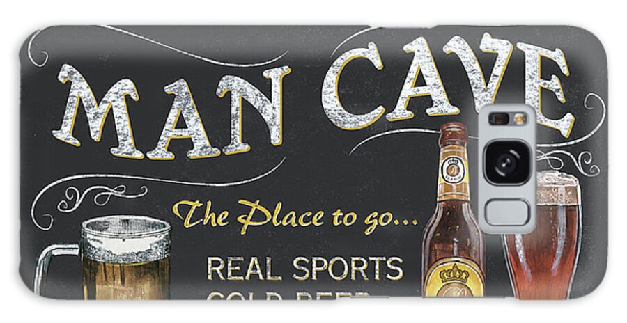 Sports Galaxy Case featuring the painting Man Cave Chalkboard Sign by Debbie DeWitt