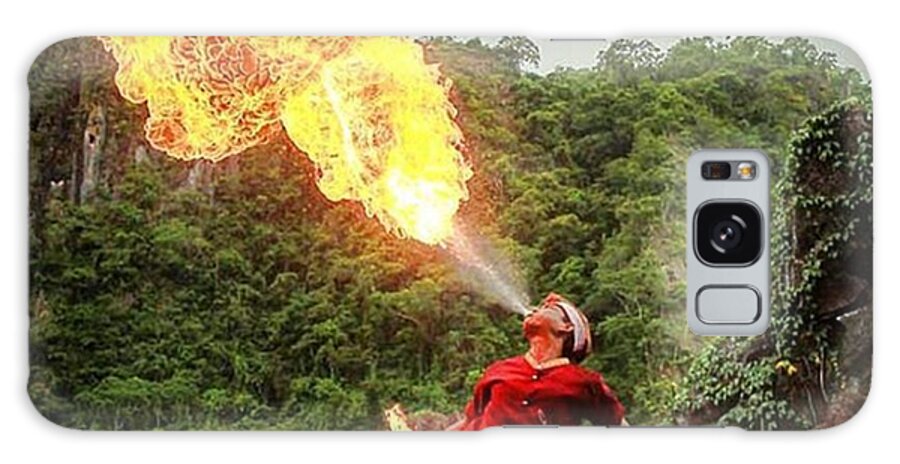 Manonfire Galaxy Case featuring the photograph Man Of Fire
#photo #fire #people #man by Nurcholis Anhari Lubis