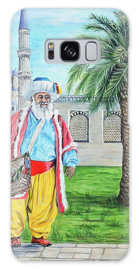 Istanbul Galaxy Case featuring the painting Man of Istanbul by Bonnie Peacher