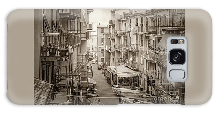 Manarola Galaxy S8 Case featuring the photograph Manarola in Sepia by Prints of Italy