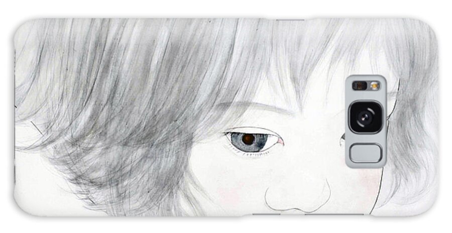 Girl Galaxy Case featuring the painting Manazashi or Gazing Eyes by Fumiyo Yoshikawa