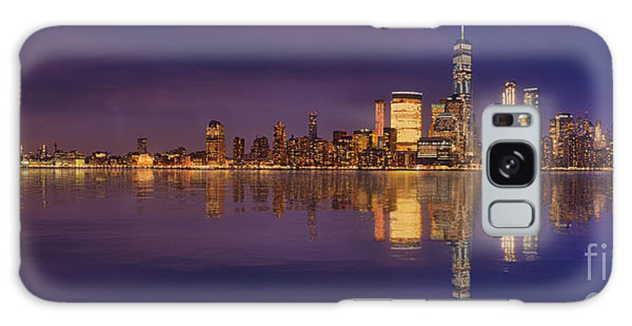 American Express Galaxy S8 Case featuring the photograph Manhattan, New York At Dusk Panoramic View by Laurent Lucuix