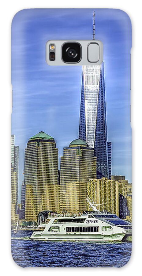 Manhattan Galaxy Case featuring the photograph Manhattan Skyline and Ferry by Nick Zelinsky Jr