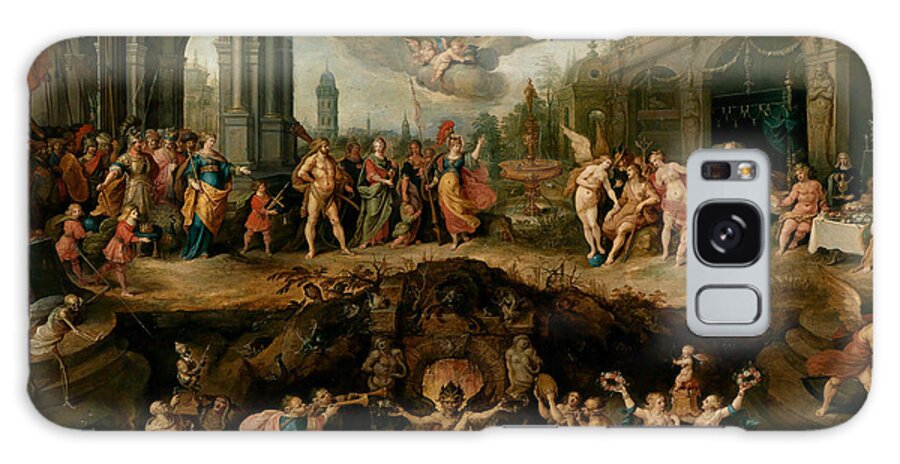 17th Century Art Galaxy Case featuring the painting Mankind's Eternal Dilemma, The Choice Between Virtue and Vice by Frans Francken the Younger