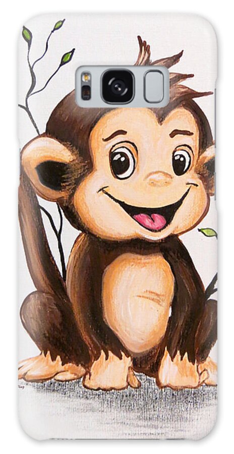 Monkey Galaxy Case featuring the painting Manny the Monkey by Teresa Wing