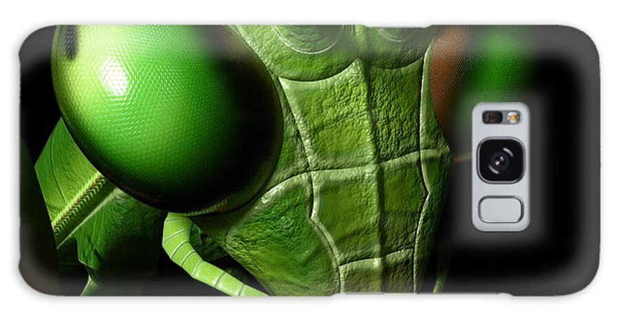 Praying Mantis Galaxy S8 Case featuring the digital art Mantis Head by Matthew Lindley