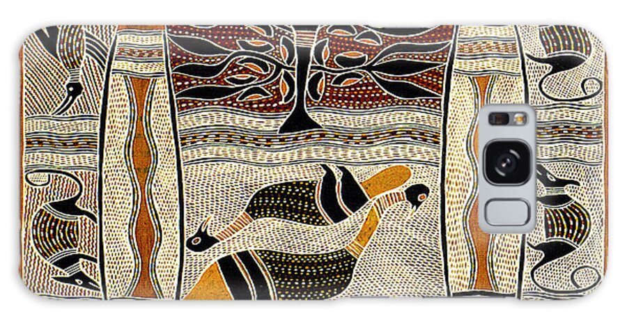 Maori Galaxy Case featuring the digital art Maori Tribal Animal Spirits by Vagabond Folk Art - Virginia Vivier