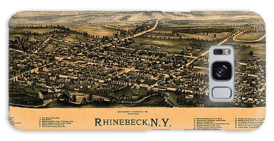 Map Of Rhinebeck Galaxy Case featuring the photograph Map Of Rhinebeck 1890 by Andrew Fare