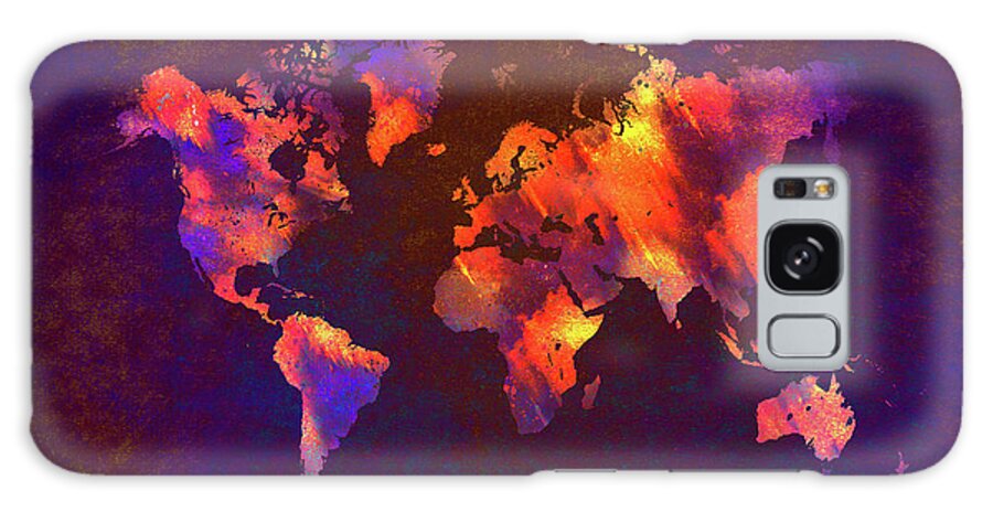 Map Of The World Galaxy Case featuring the digital art Map Of The World Art by Justyna Jaszke JBJart