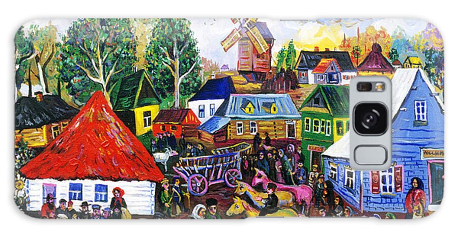  Galaxy Case featuring the painting Market Place by Ari Roussimoff