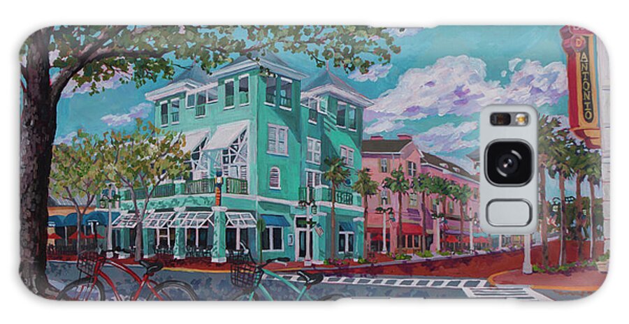 Celebration Galaxy Case featuring the painting Market Street Cafe by Heather Nagy