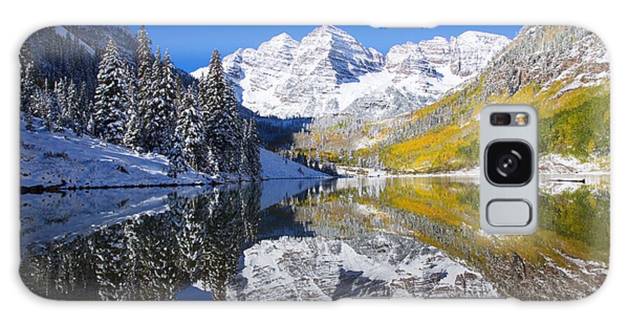 Aspen Galaxy Case featuring the photograph Maroon Lake and Bells 1 by Ron Dahlquist - Printscapes