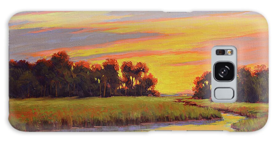 Impressionism Galaxy S8 Case featuring the painting Marsh Sunrise by Keith Burgess
