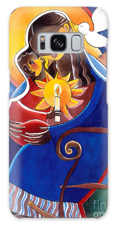 Mary Galaxy Case featuring the painting Mary, Seat of Wisdom - MMWIS by Br Mickey McGrath OSFS